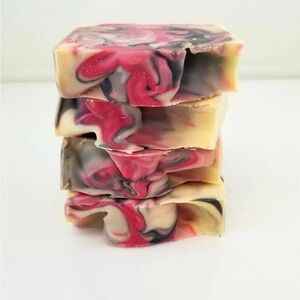 Homemade black raspberry vanilla soap